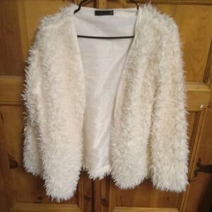 Cozy White Fuzzy Kids Sweater